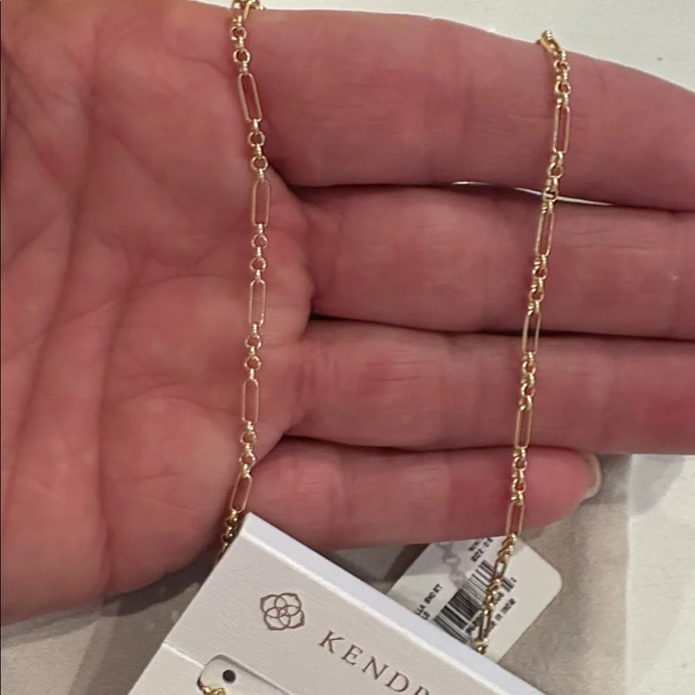 Kendra Scott Gold Necklace with Sparkling CZ diamond Center stone. - Picture 5 of 6
